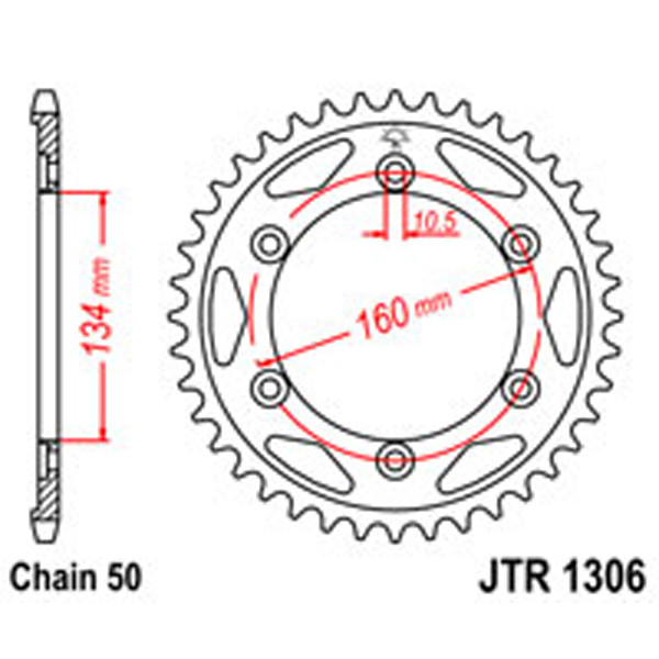 JT JT Rear Sprockets R/W 1306-42 HON (4399)